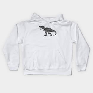 Tyrannosaurus rex dinosaur black and white Kids Hoodie